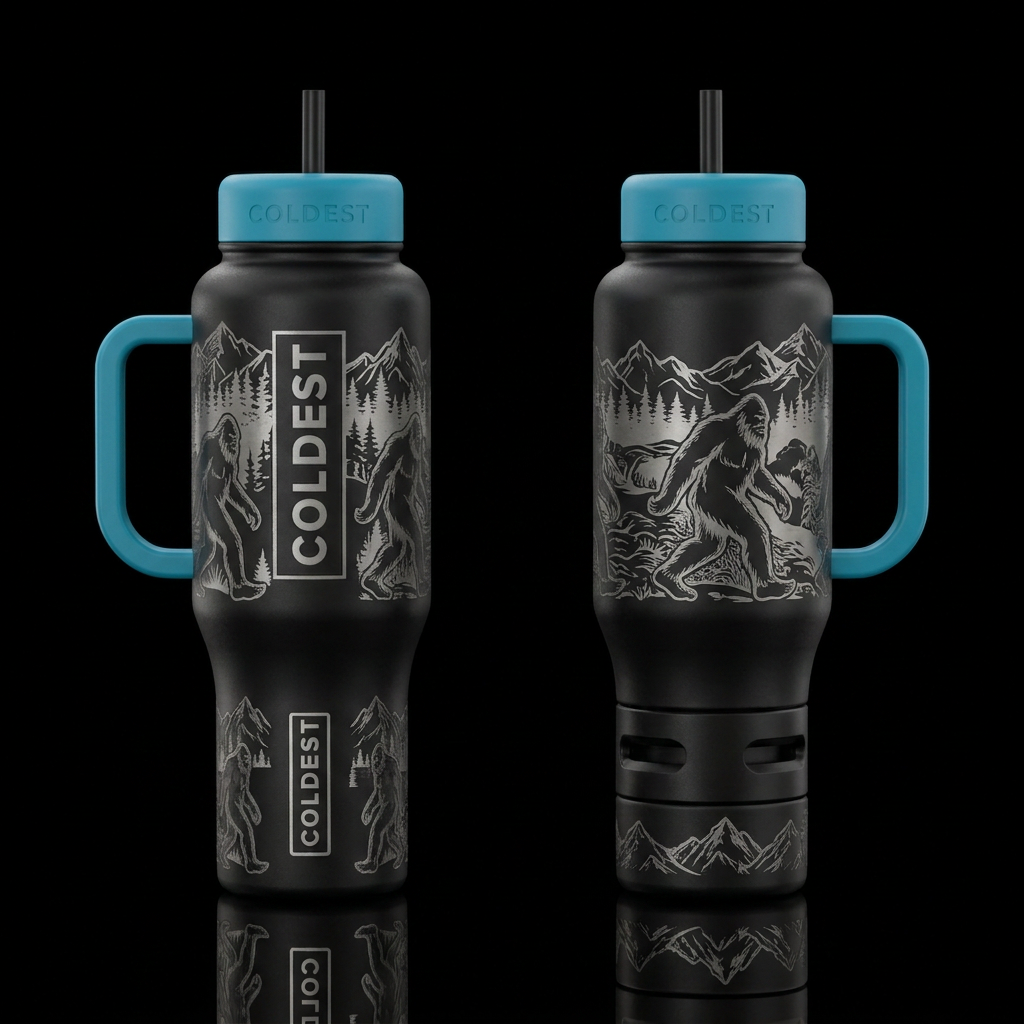 Tumbler inspired by bigfoot etched, please show bo... water bottle design