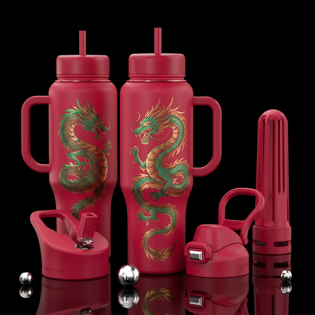 Tumbler inspired by dragons etched and colorized, ... water bottle design