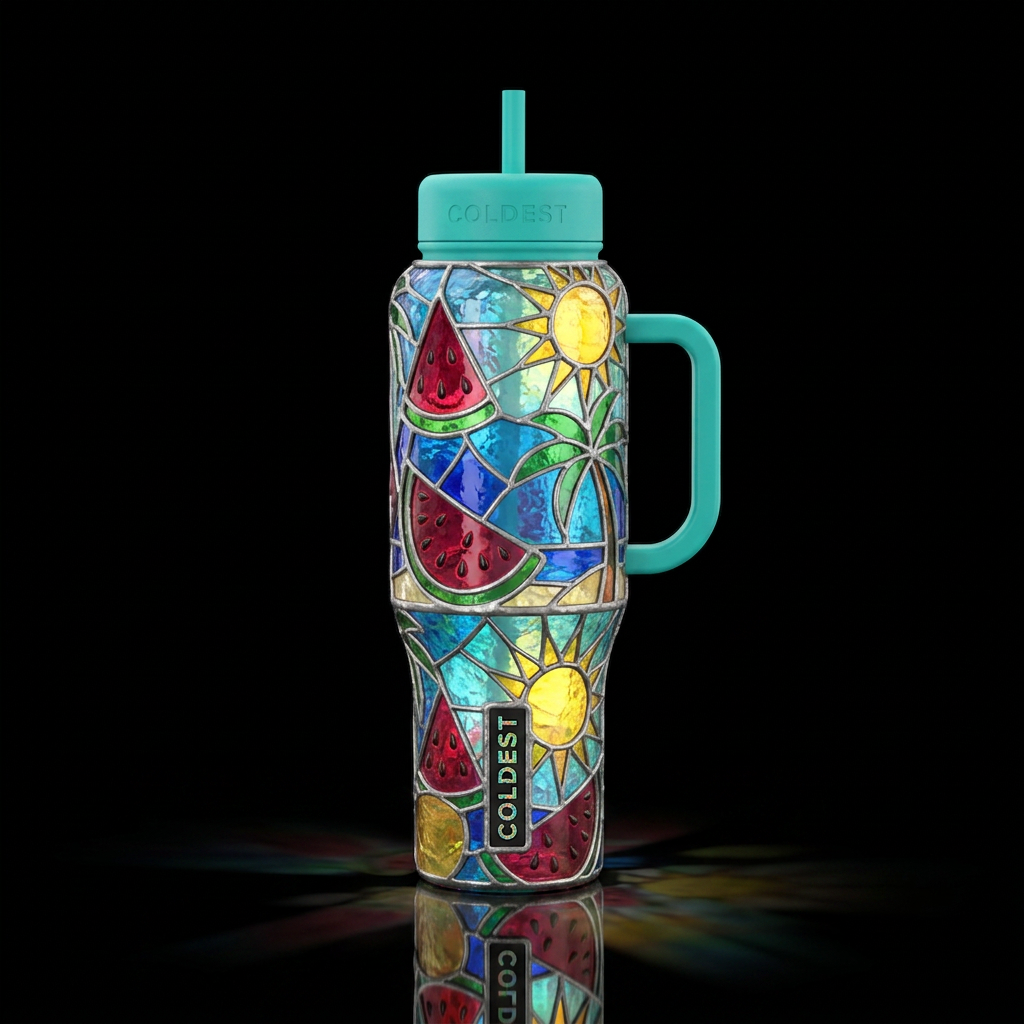 Tumbler inspired by, stained glass,summer, please ... water bottle design