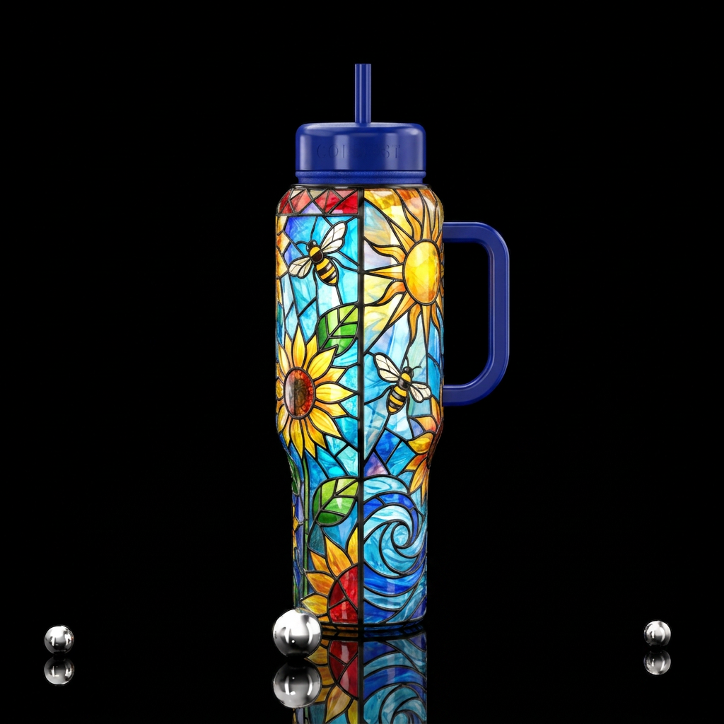 Tumbler inspired by, stained glass,summer, please ... water bottle design
