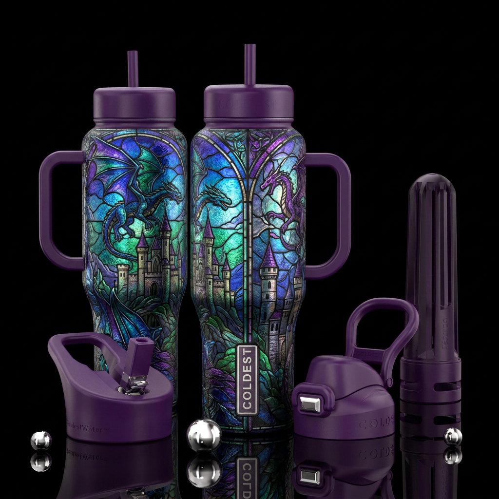 Tumbler inspired by, dreamy,stained glass, mideava... water bottle design