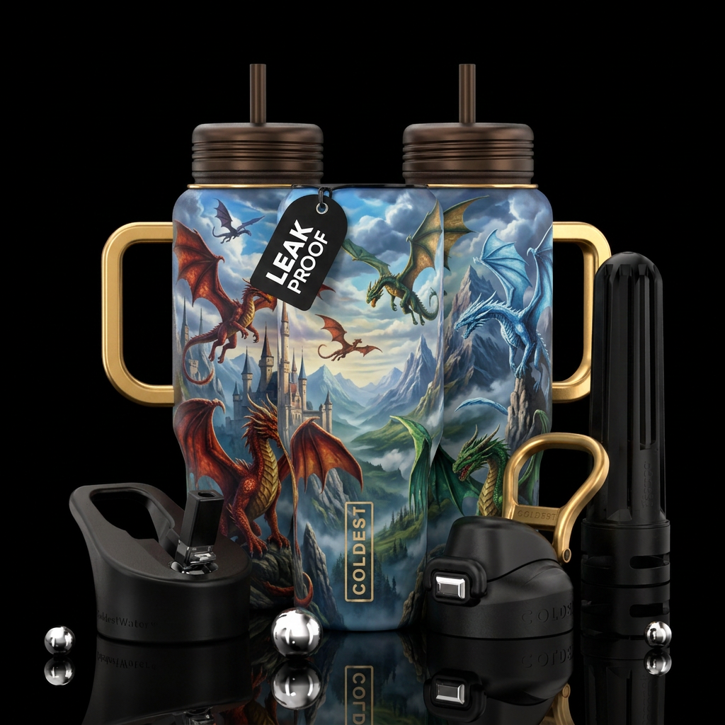 Tumbler inspired by, dreamy, mideaval fantasy with... water bottle design