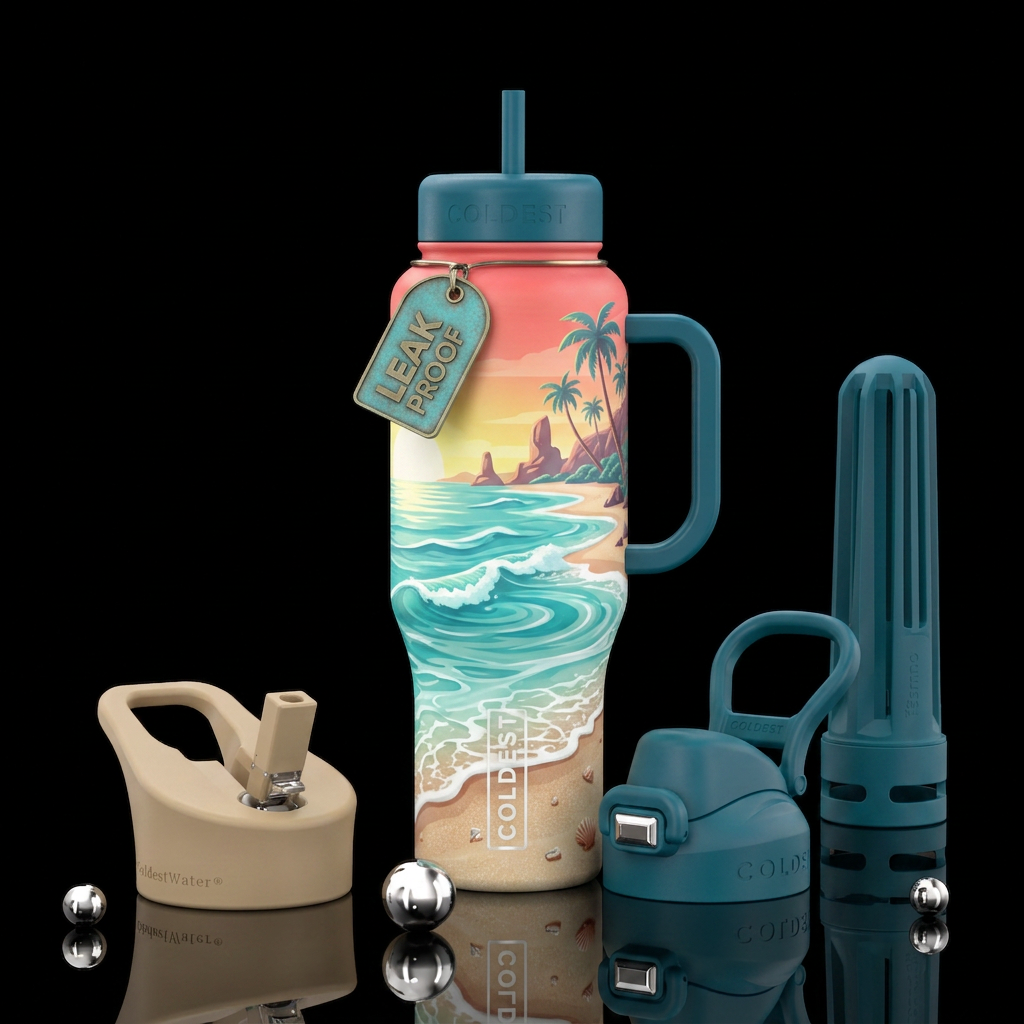 Tumbler inspired by, dreamy, summer vacation with ... water bottle design