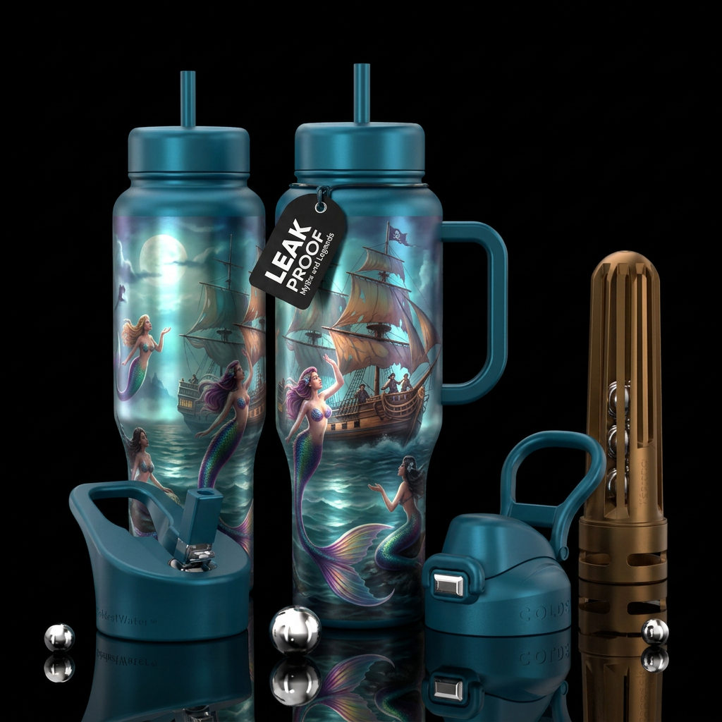 Tumbler inspired by, dreamy, pirate ship with sire... water bottle design
