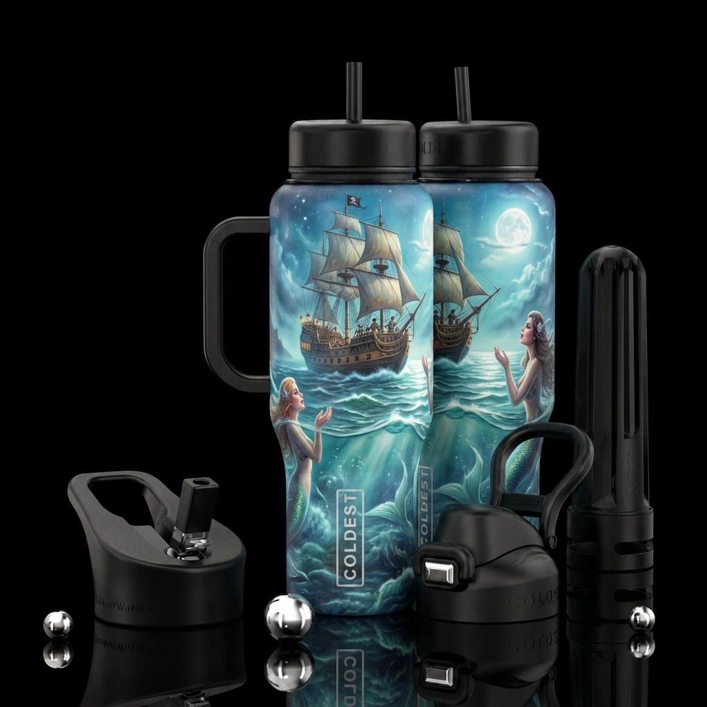 Tumbler inspired by, dreamy, pirate ship with sire... water bottle design