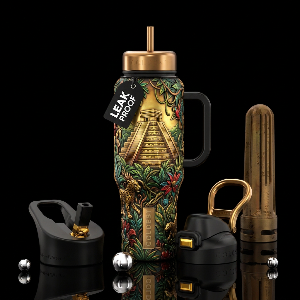 City of gold, Aztec, Jungle water bottle design