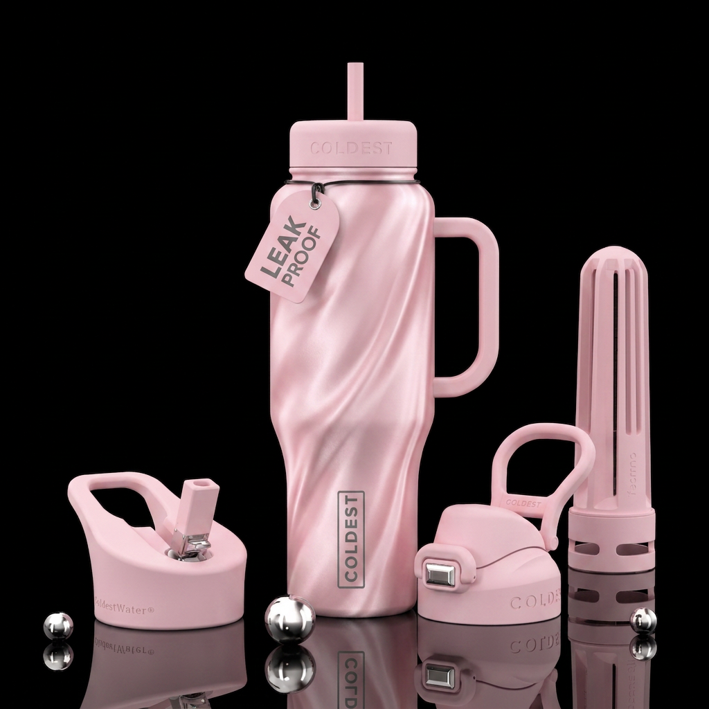 Tumbler inspired by light pink silk water bottle design