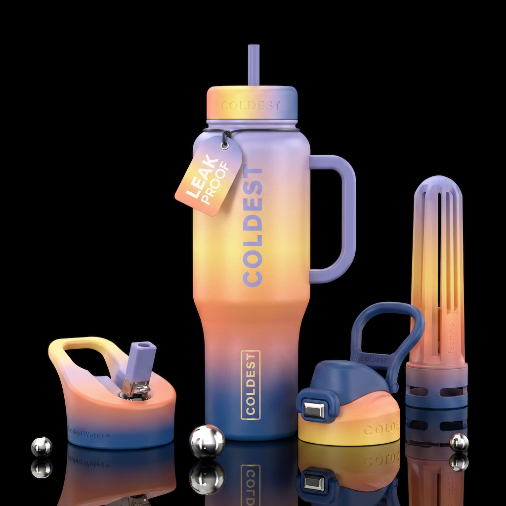 Tumbler inspired by satin sunrise water bottle design