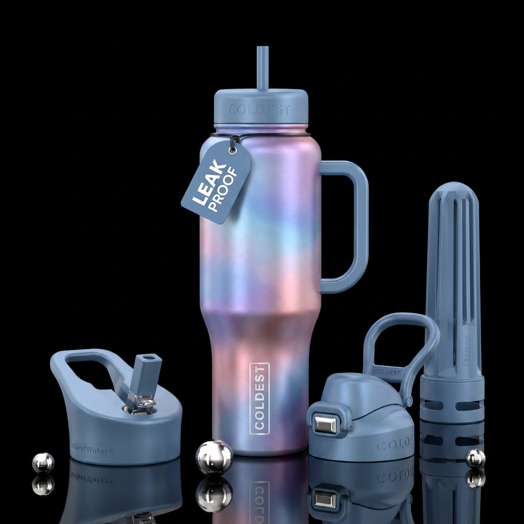 Tumbler inspired by satin sky water bottle design