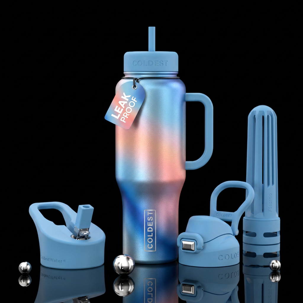Tumbler inspired by satin sky water bottle design
