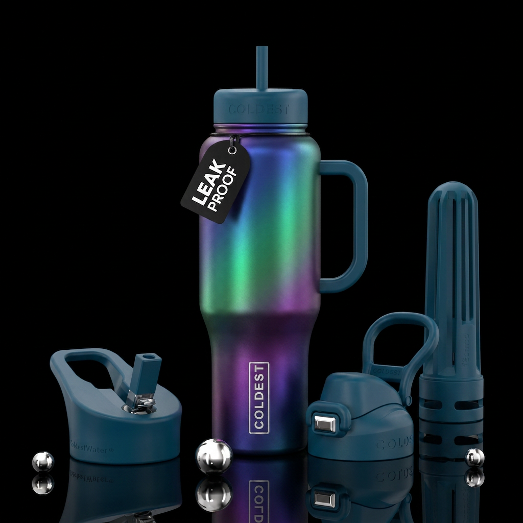 Tumbler inspired by satin aurora water bottle design