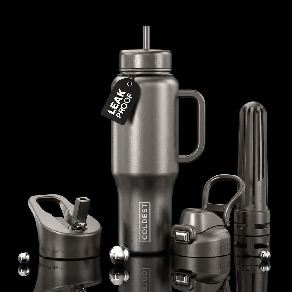 Tumbler inspired by satin gun metal water bottle design