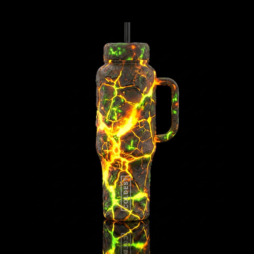Nuclear meltdown in a tumbler glowy water bottle design