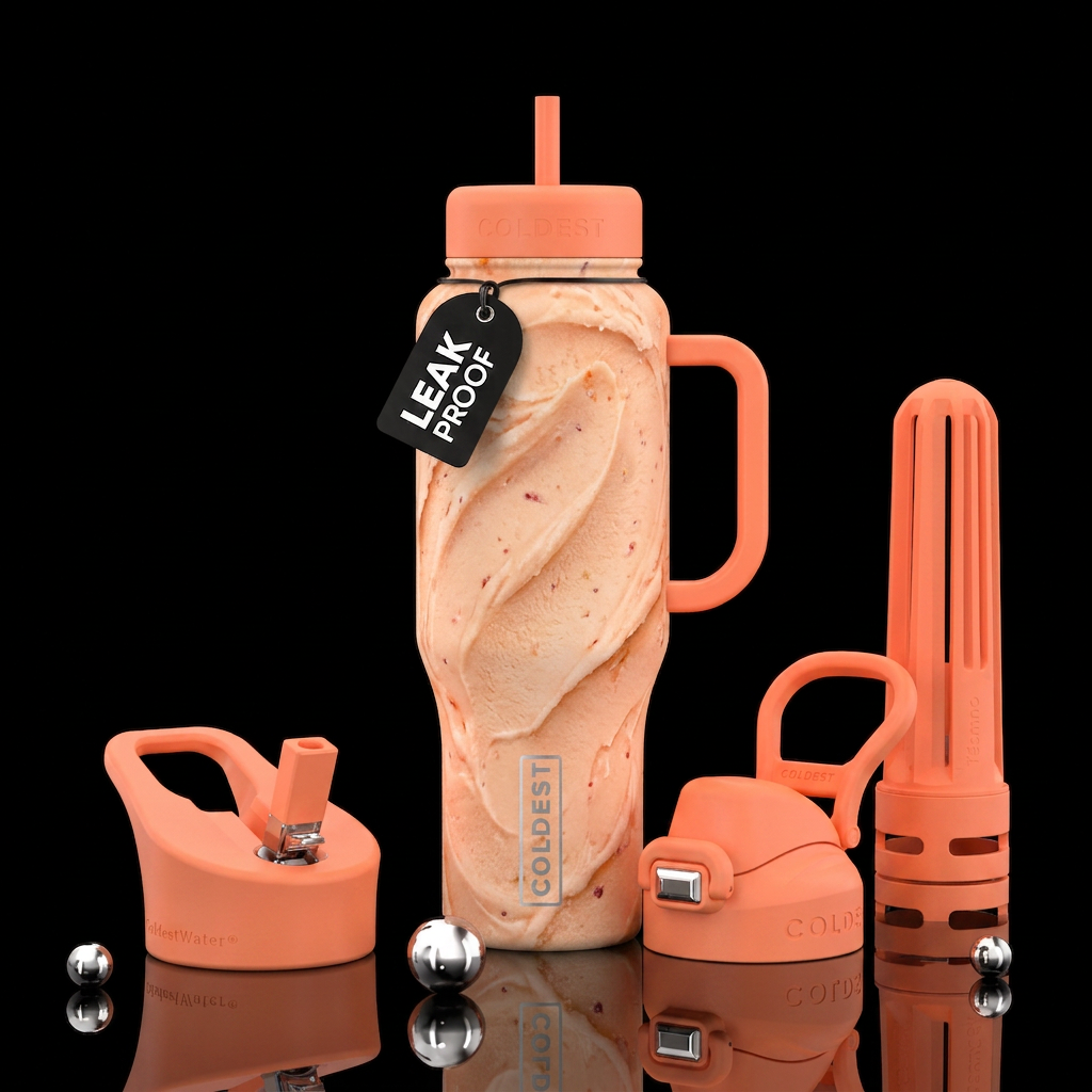 Peach gelato water bottle design