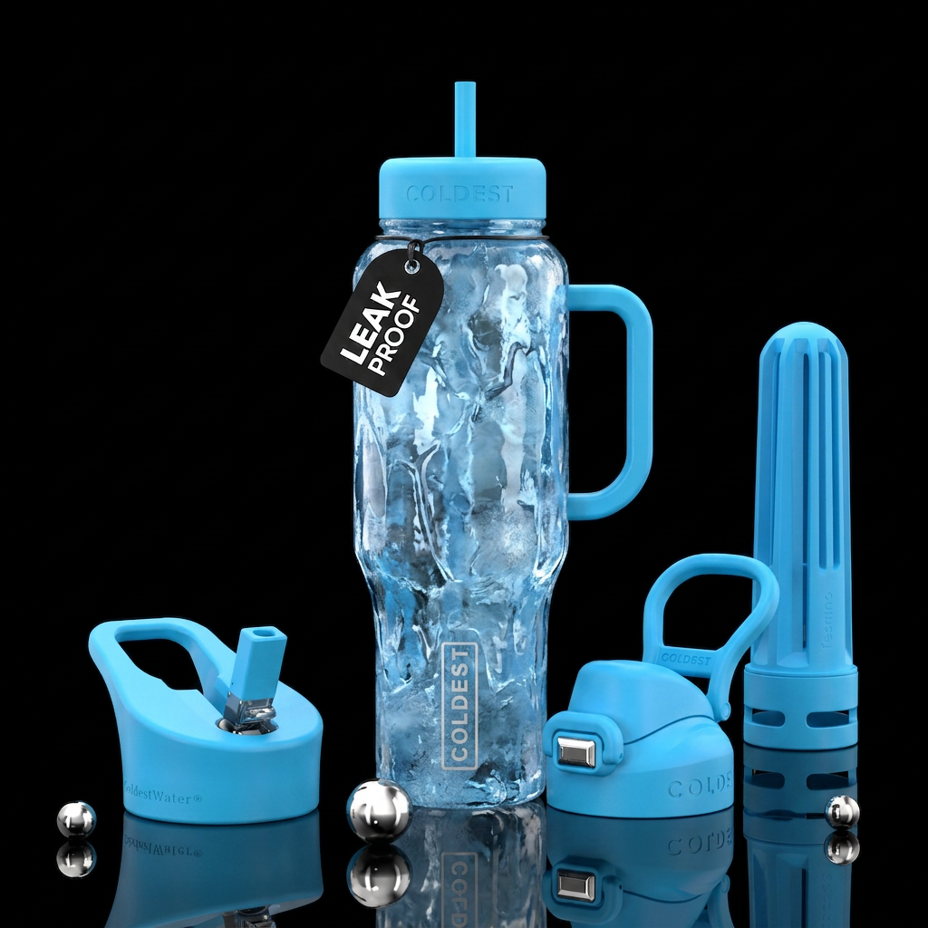 Melting ice water bottle design