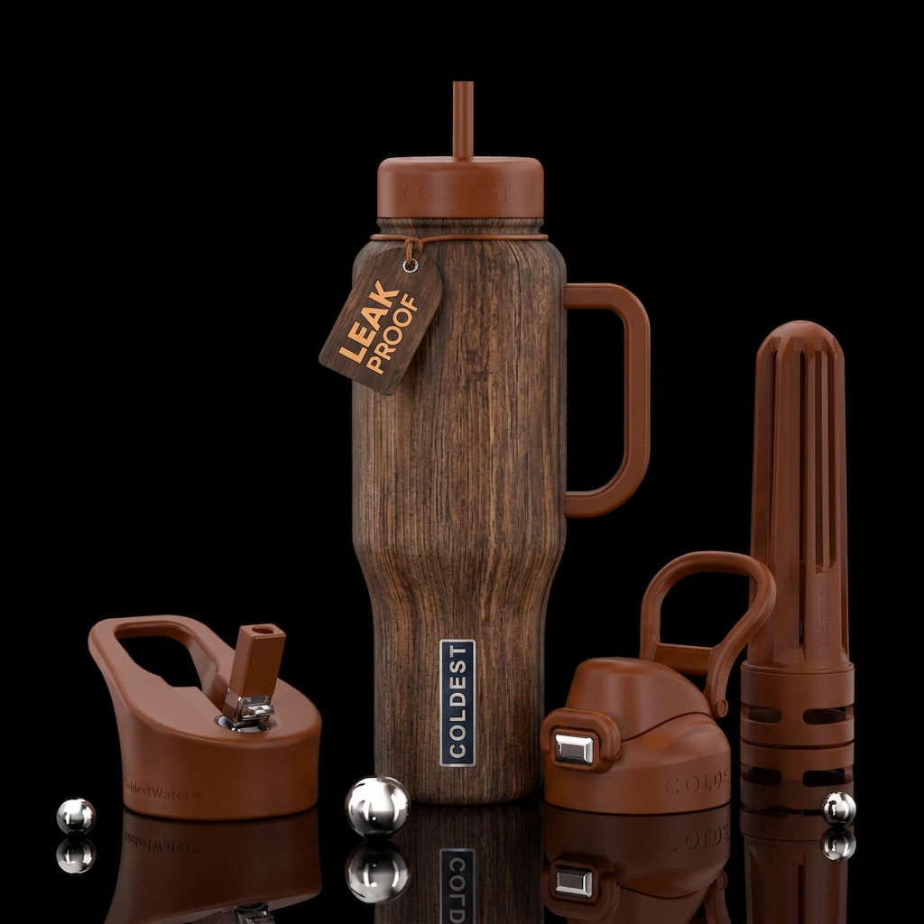 Oldbarn wood finish water bottle design