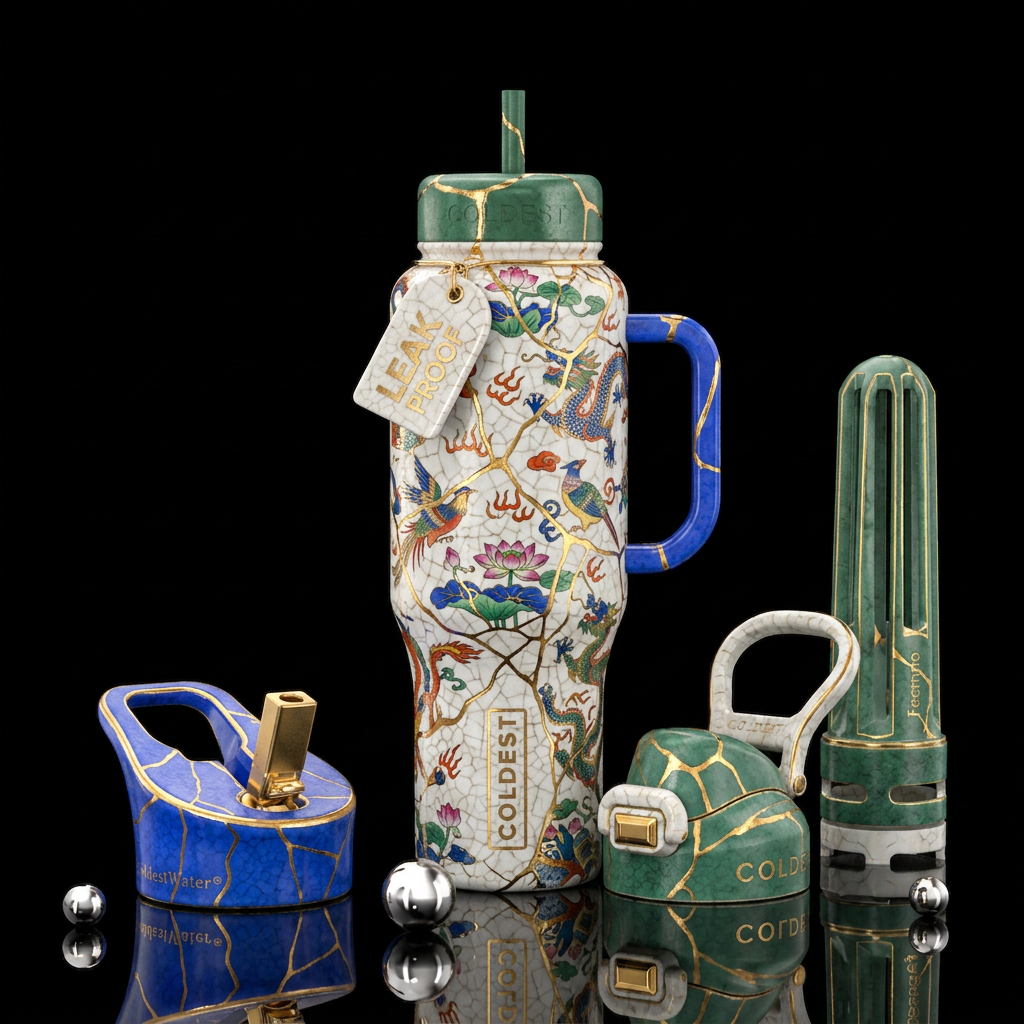 Kintsigi porcelain china water bottle design