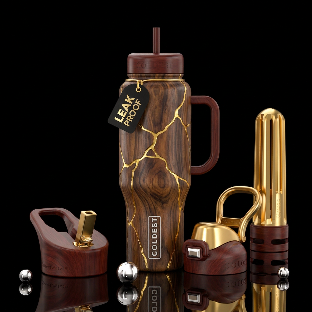 Kintsigi wood water bottle design