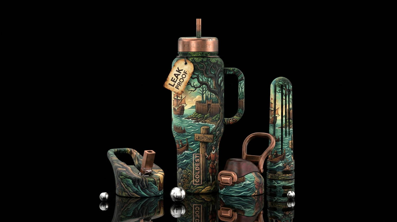 Legend of Roanoke water bottle design