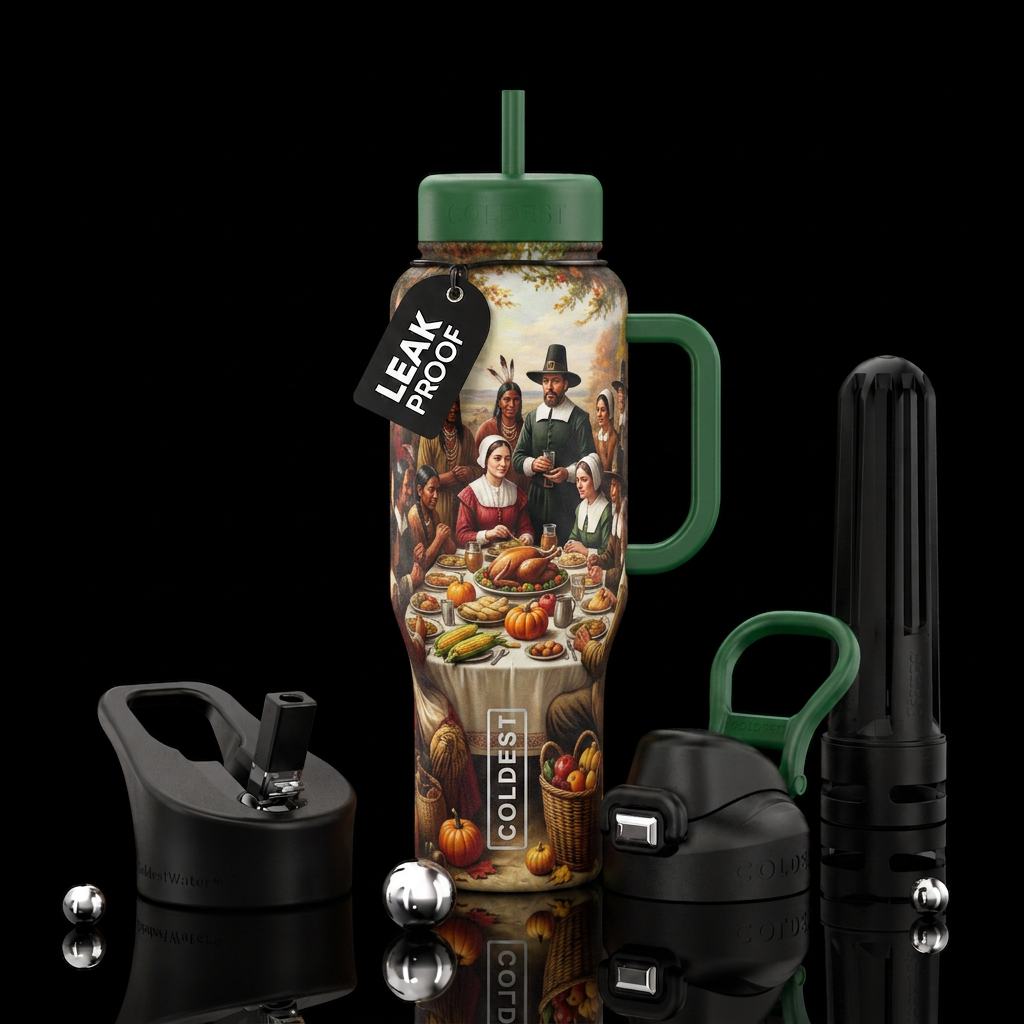 The first thanksgiving water bottle design