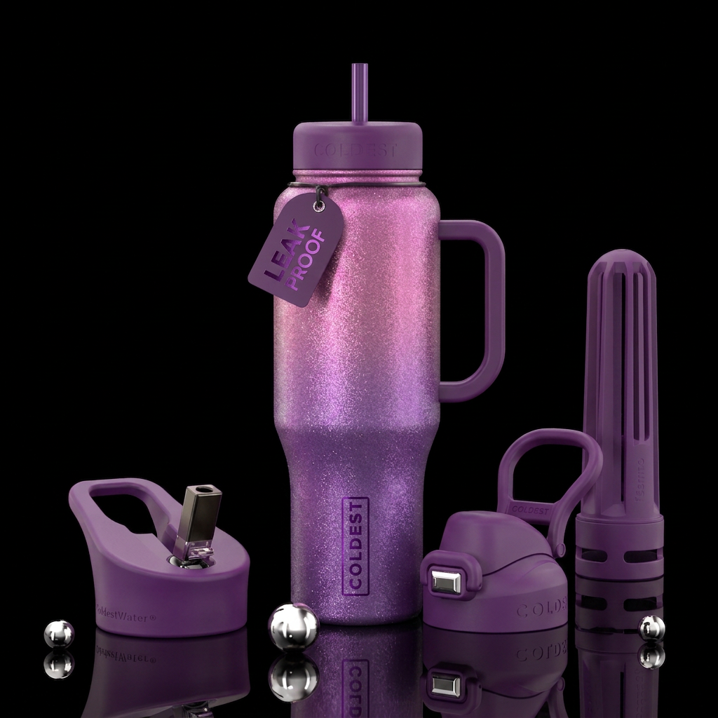 Sparkling grape water bottle design