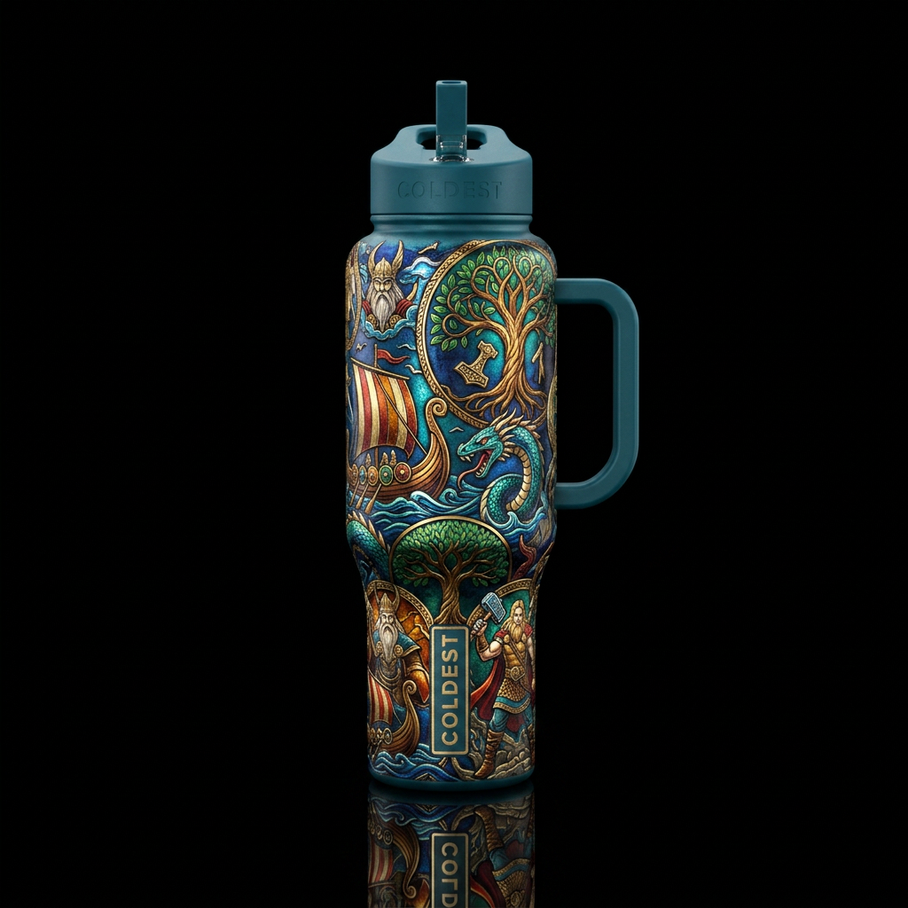 Nordic legends water bottle design