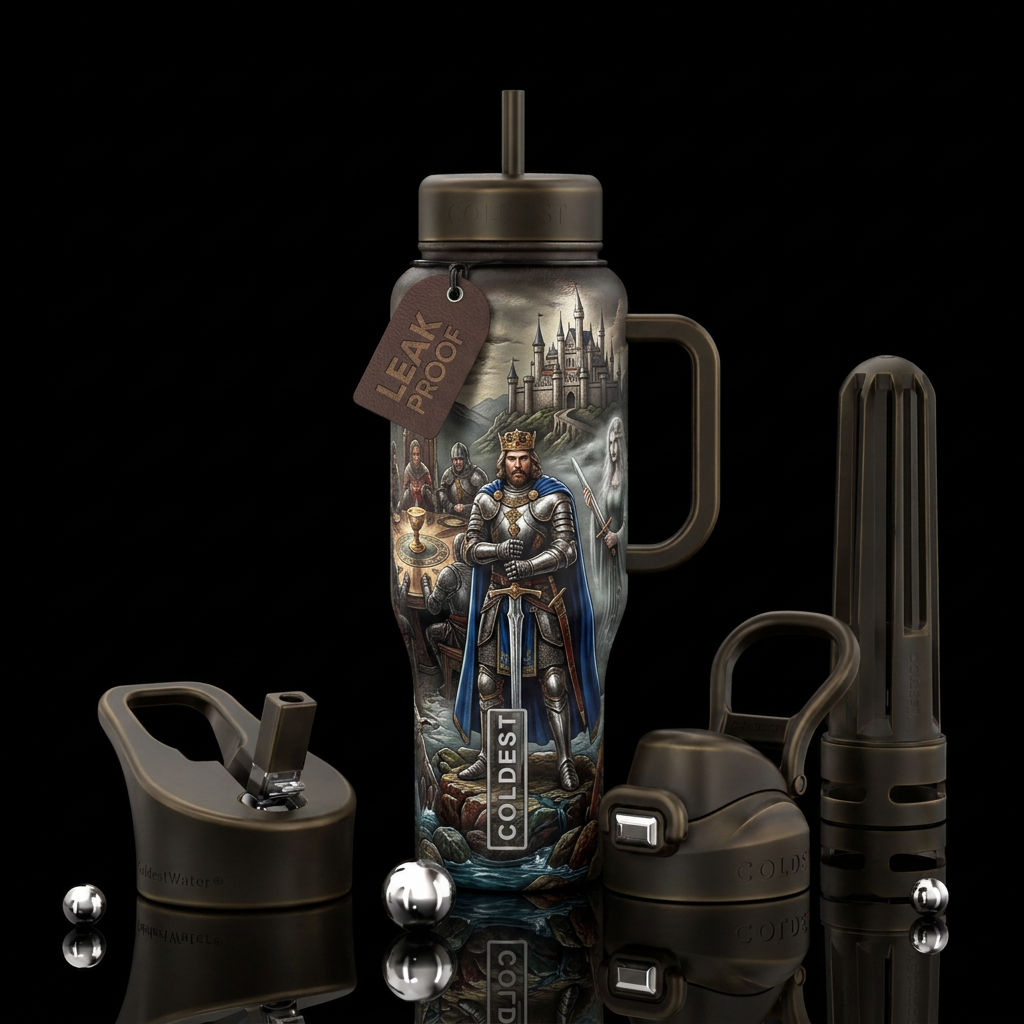 Legend of king arthur water bottle design