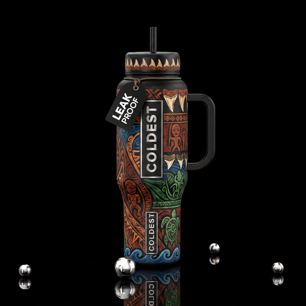 Hawaiian ancient hydration water bottle design