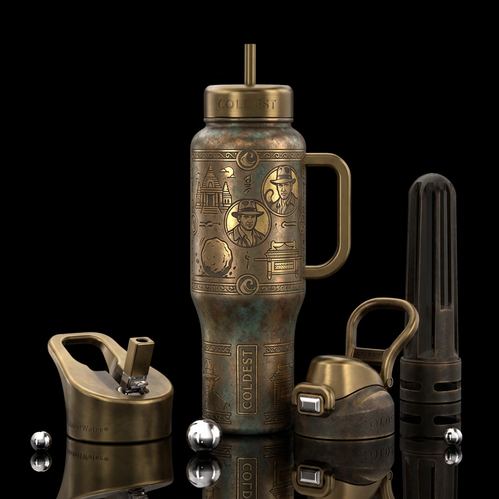 Raiders of the lost Coldie bottle water bottle design