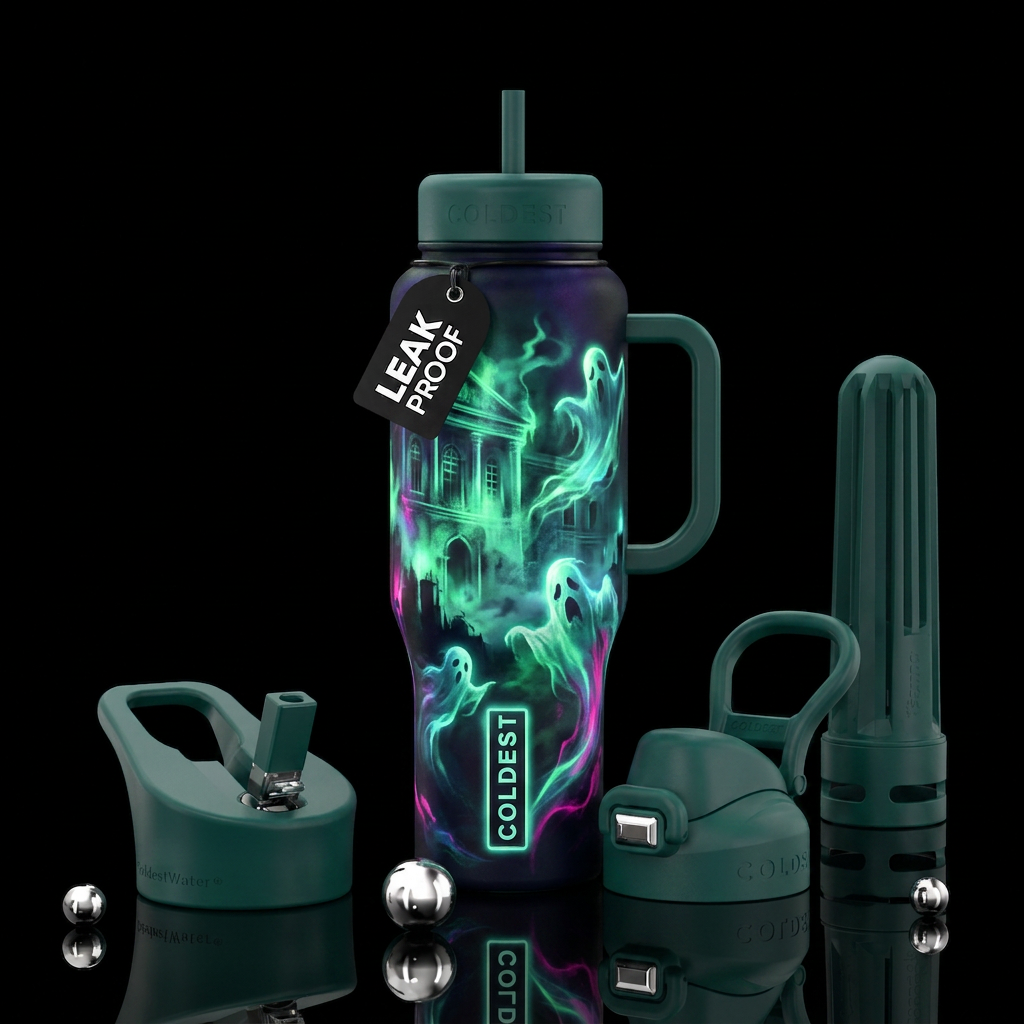 The Haunting of Coldest Headquarters, glowy water bottle design