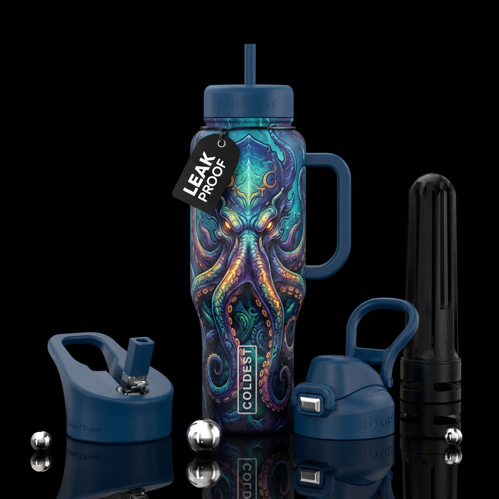 Release the kracken water bottle design