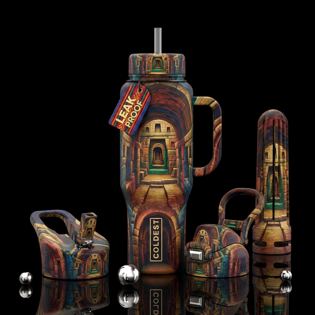 Inca tunnels water bottle design