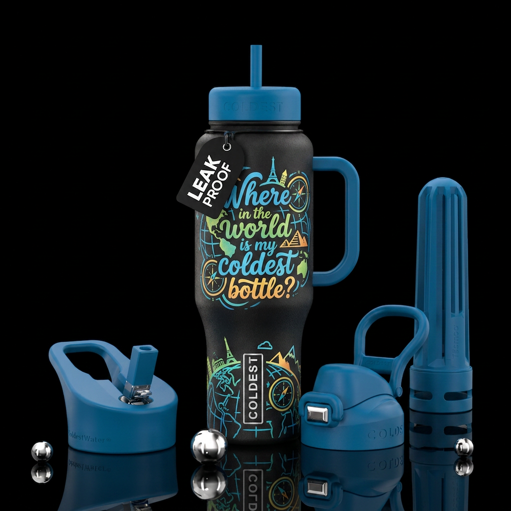 Where in the world is my coldest bottle? water bottle design