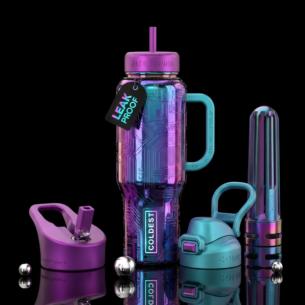 If coldest bottles were designed by AI water bottle design