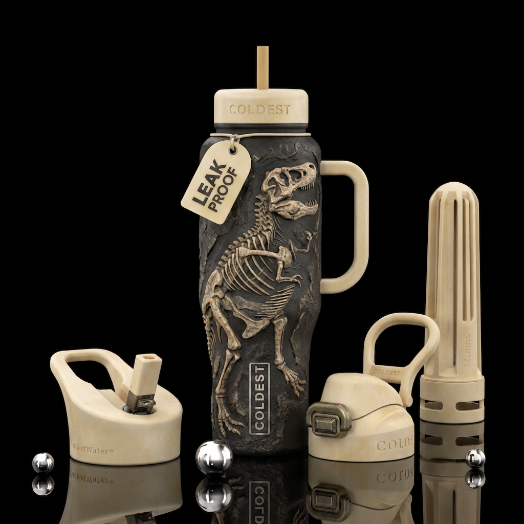 If a coldest bottle were a fossil dinosaur skeleto... water bottle design