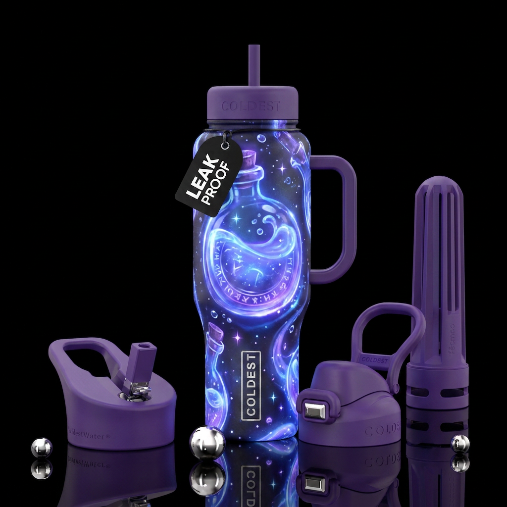 Glowy magical coldest potions water bottle design