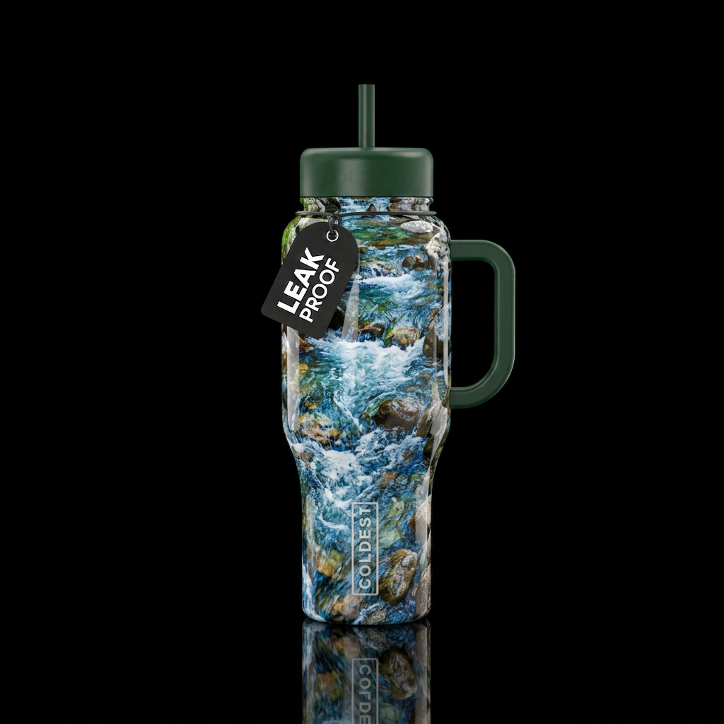 Bubbling brook water bottle design