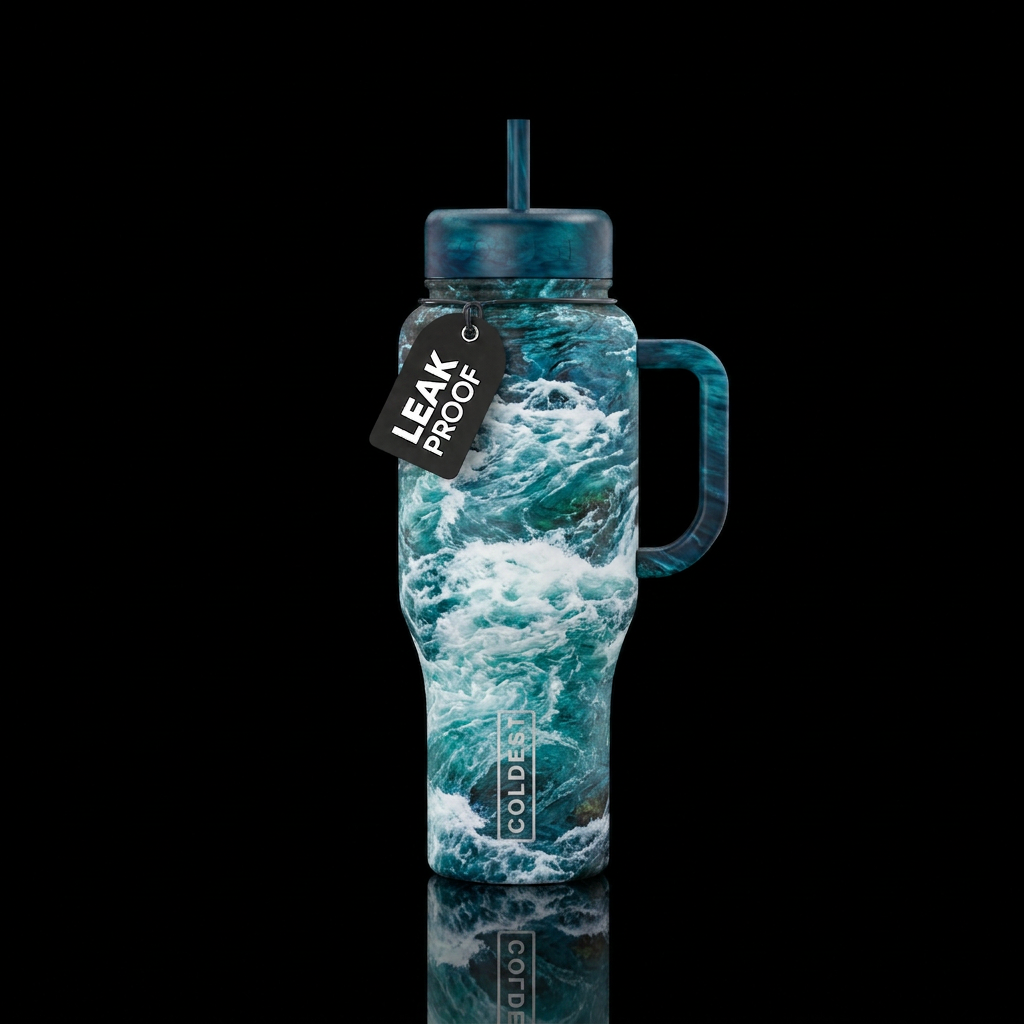 Raging river water bottle design