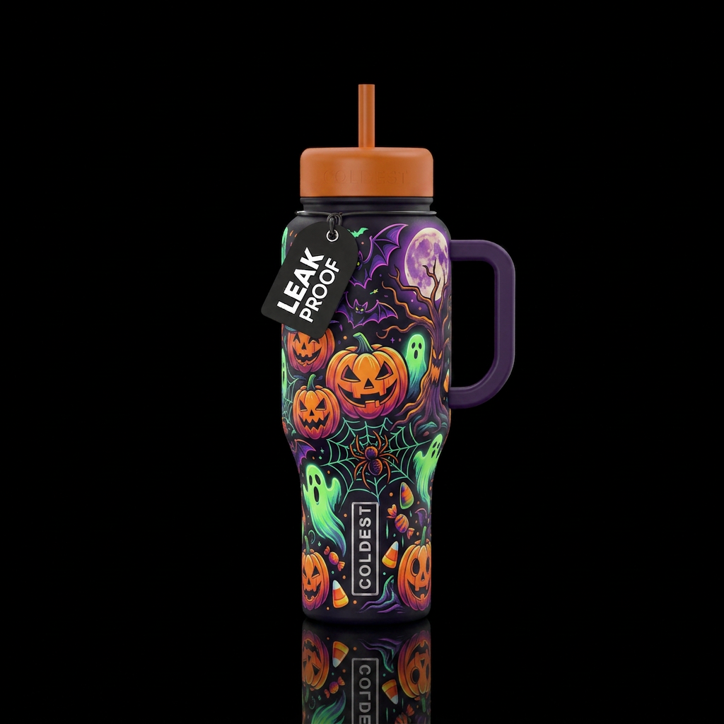 Tumbler inspired by halloween water bottle design