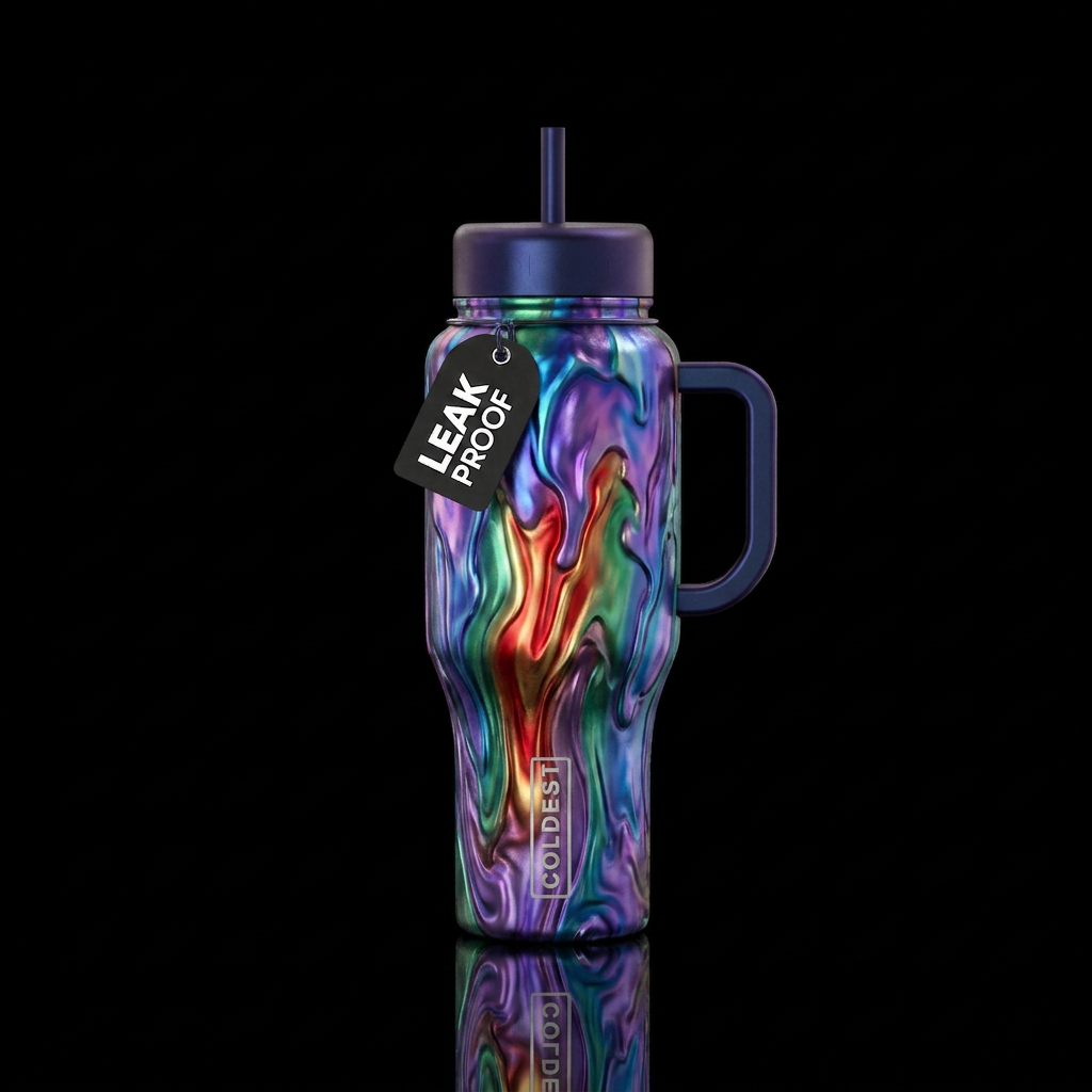 Liquid metal melting water bottle design