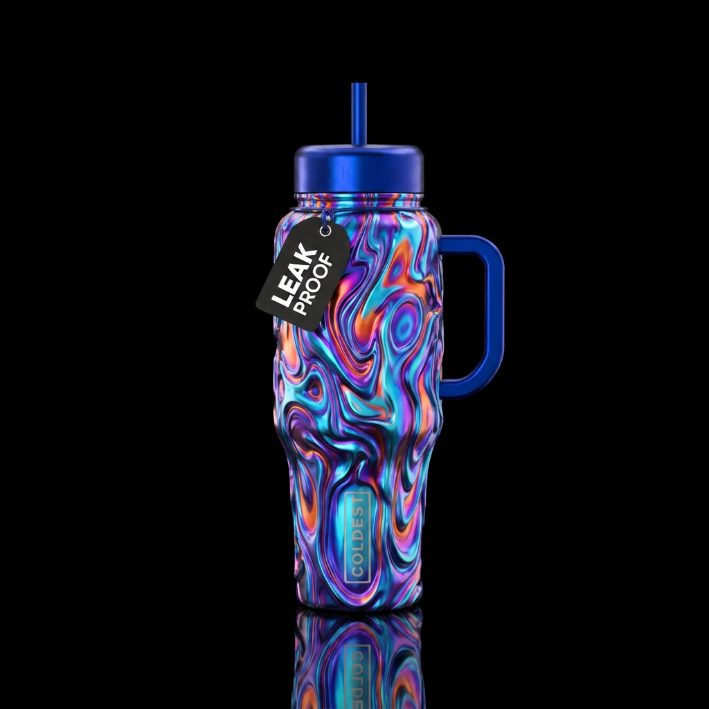 Liquid metal melting water bottle design