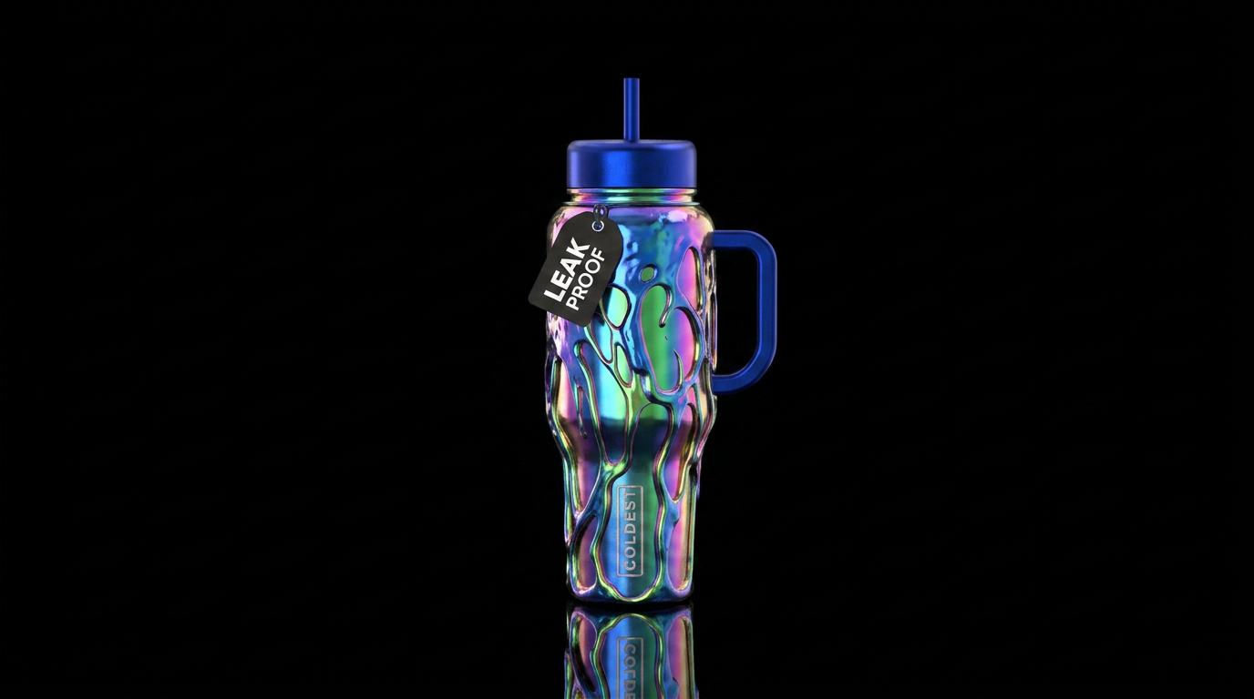 Liquid metal melting water bottle design