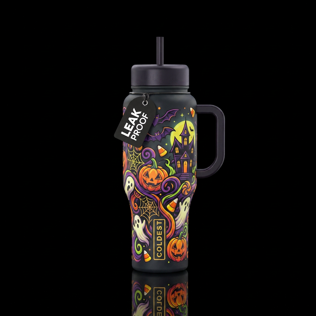 Tumbler inspired by halloween water bottle design