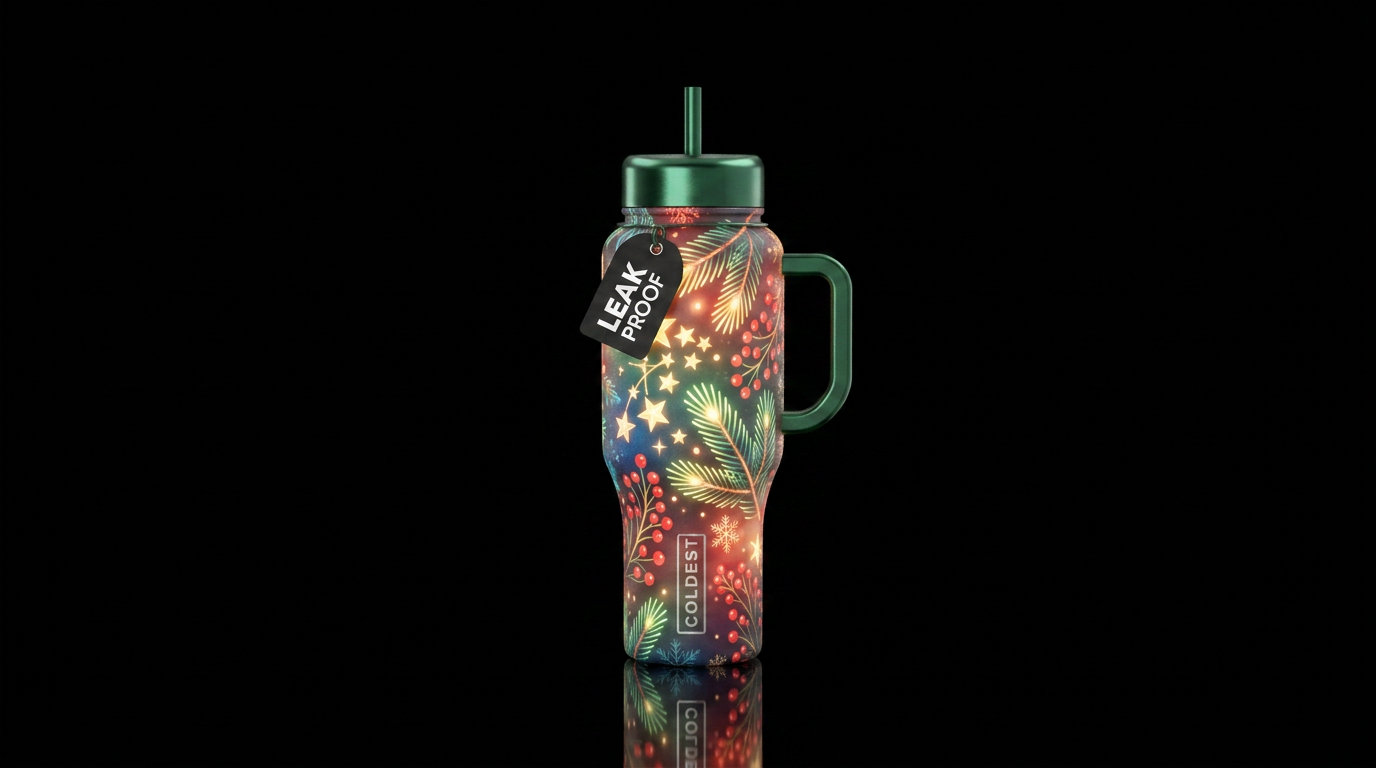 Tumbler inspired by Christmas,glowy water bottle design