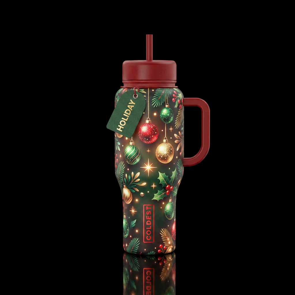 Tumbler inspired by Christmas,glowy water bottle design