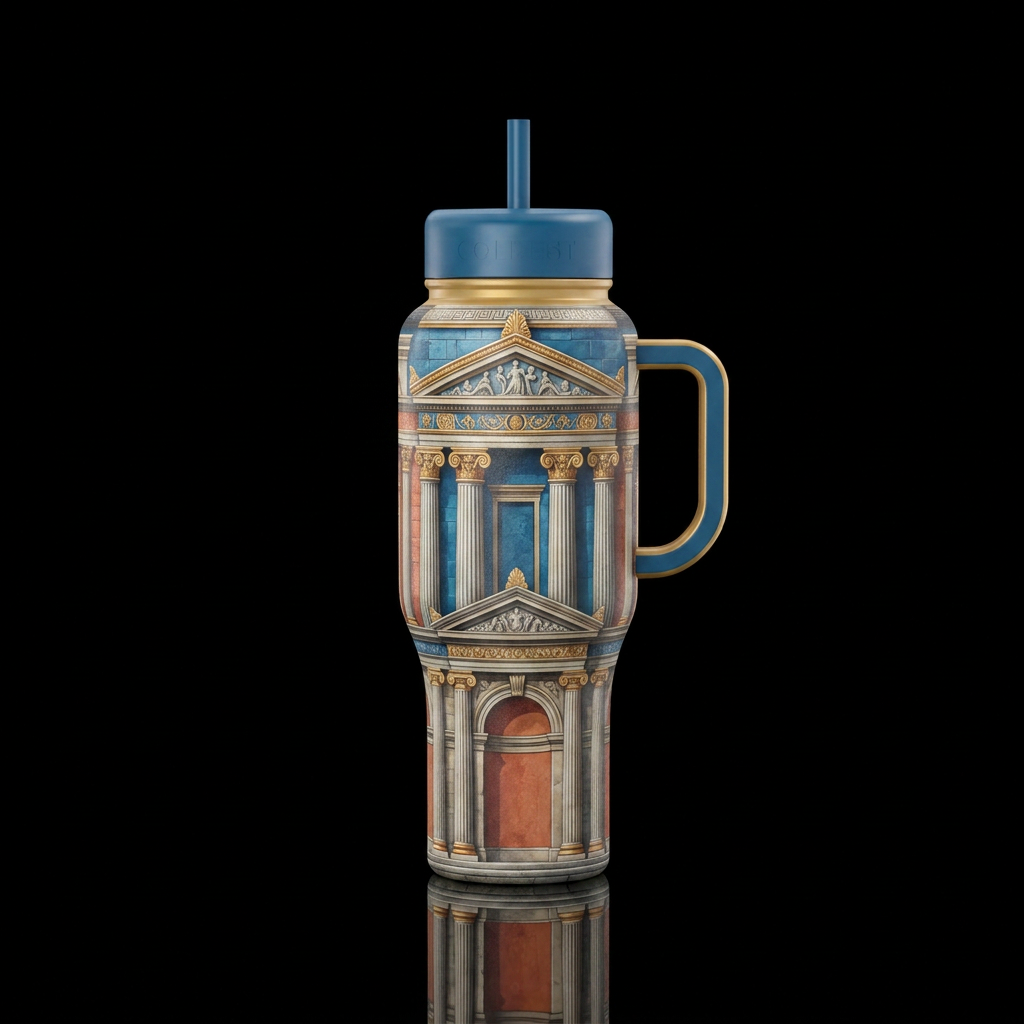 Tumbler inspired by neo classical architectural de... water bottle design