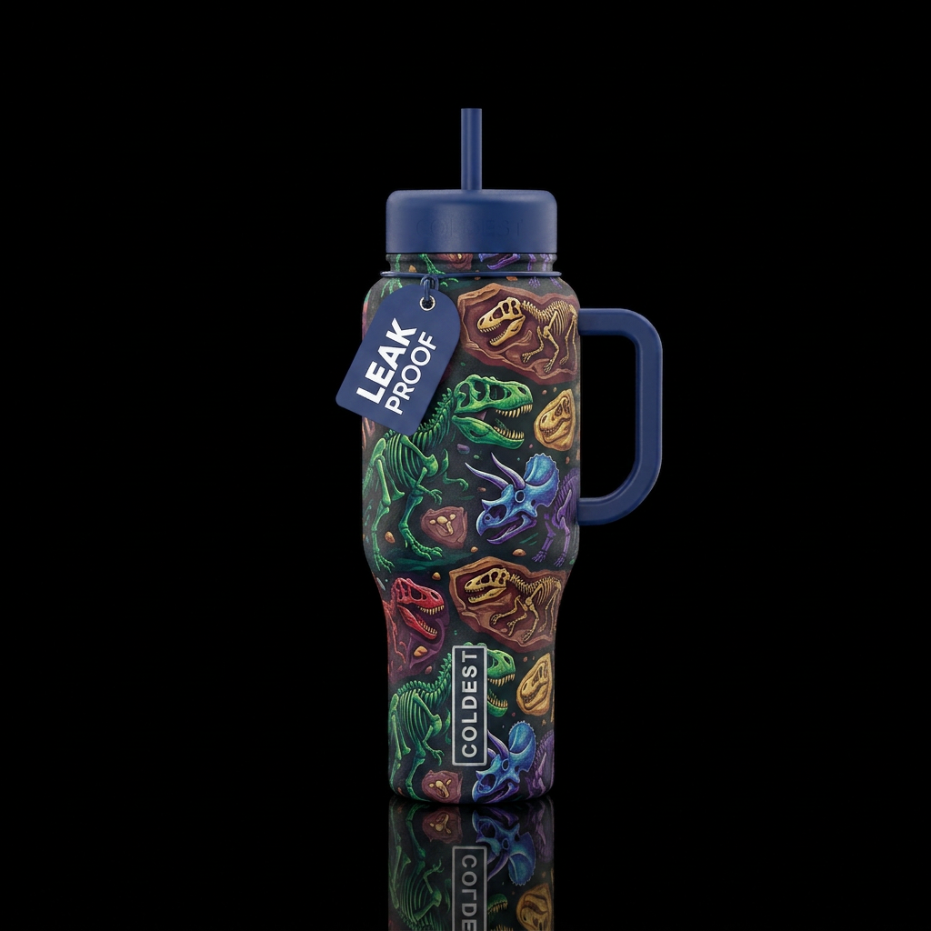 Tumbler inspired by palientology water bottle design