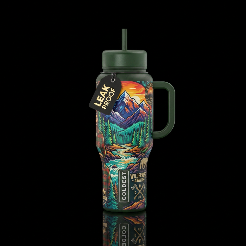 Tumbler inspired by mountain men water bottle design