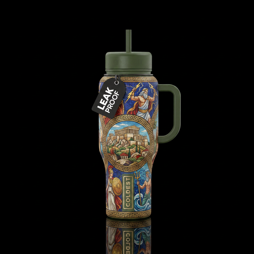 Tumbler inspired by Greek mythology water bottle design