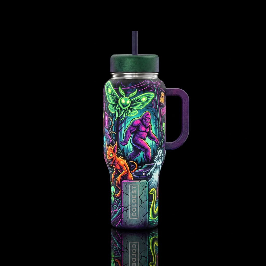 Tumbler inspired by urban legends water bottle design